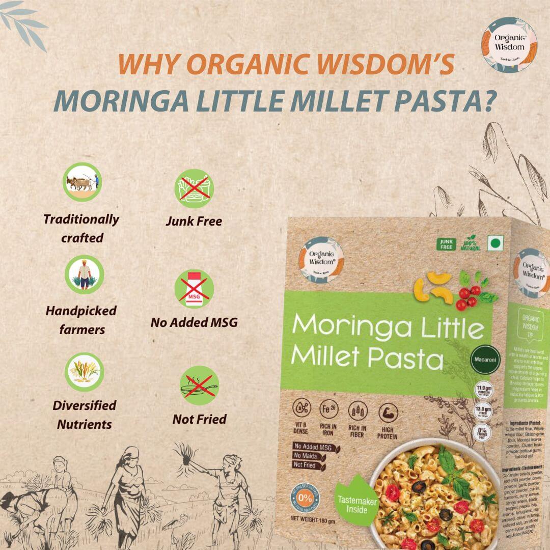 Moringa Little Millet Macaroni Pasta