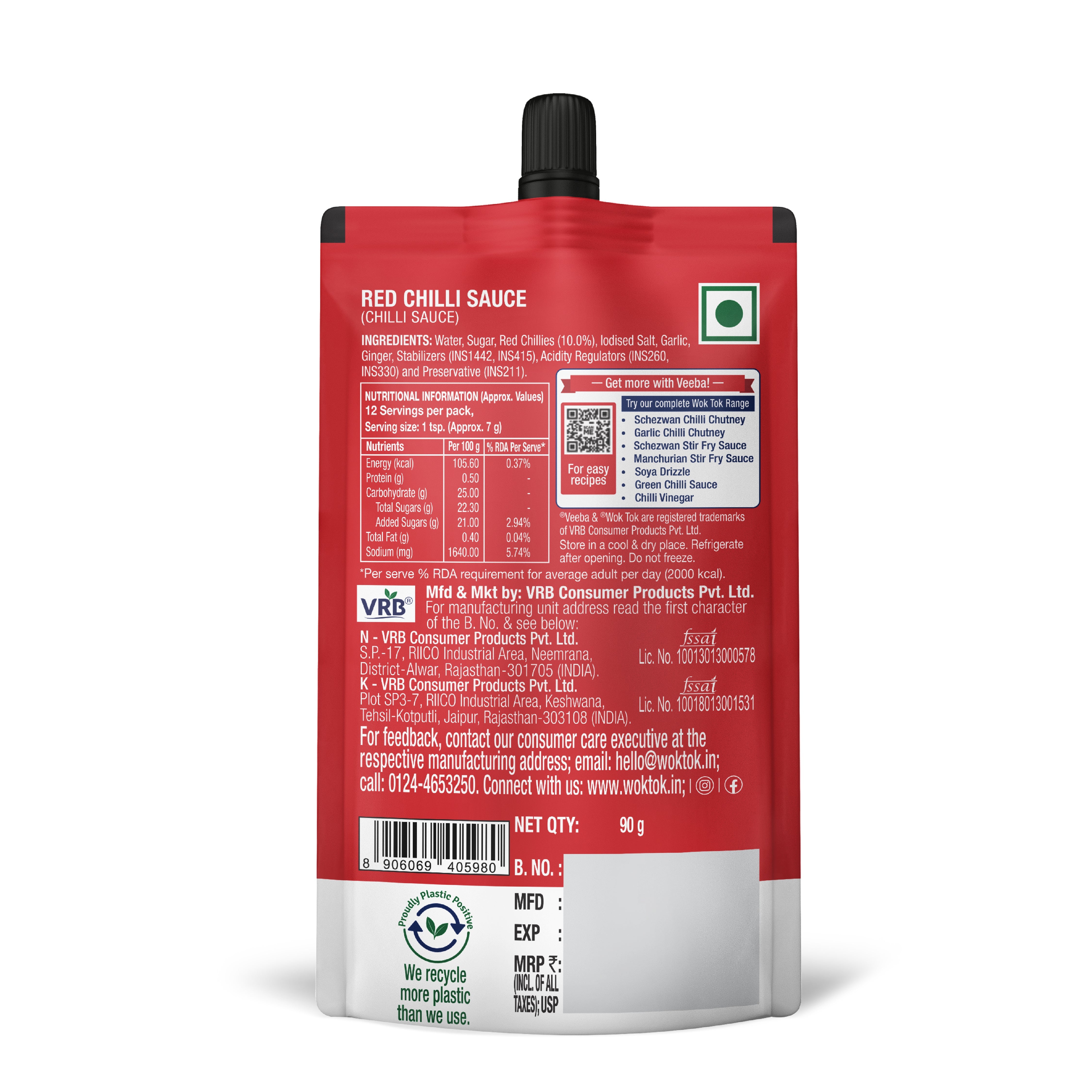 Wok Tok by Veeba Red Chilli Sauce 90G