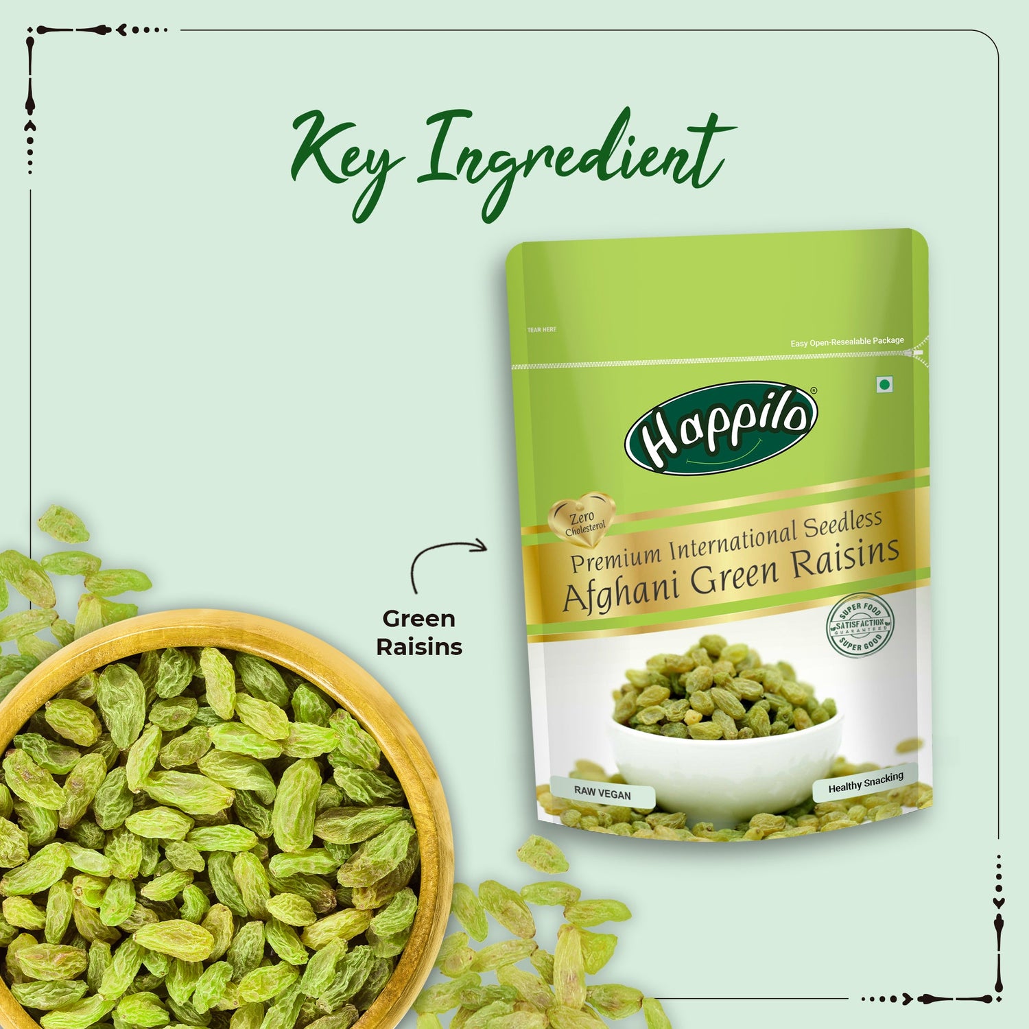 Happilo Premium seedless Afghani Green Raisins