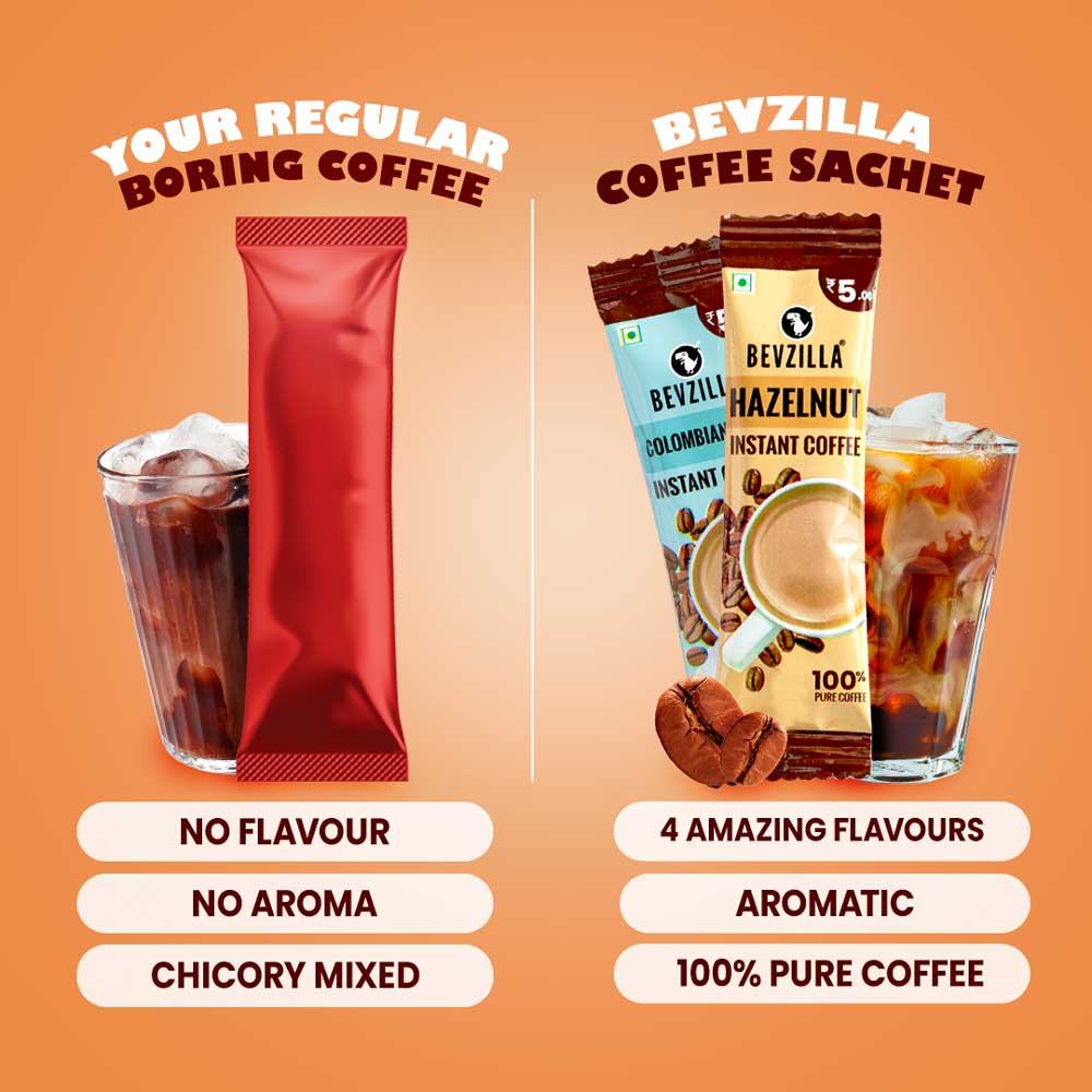 25 Flavoured Coffee Sachets + Shaker