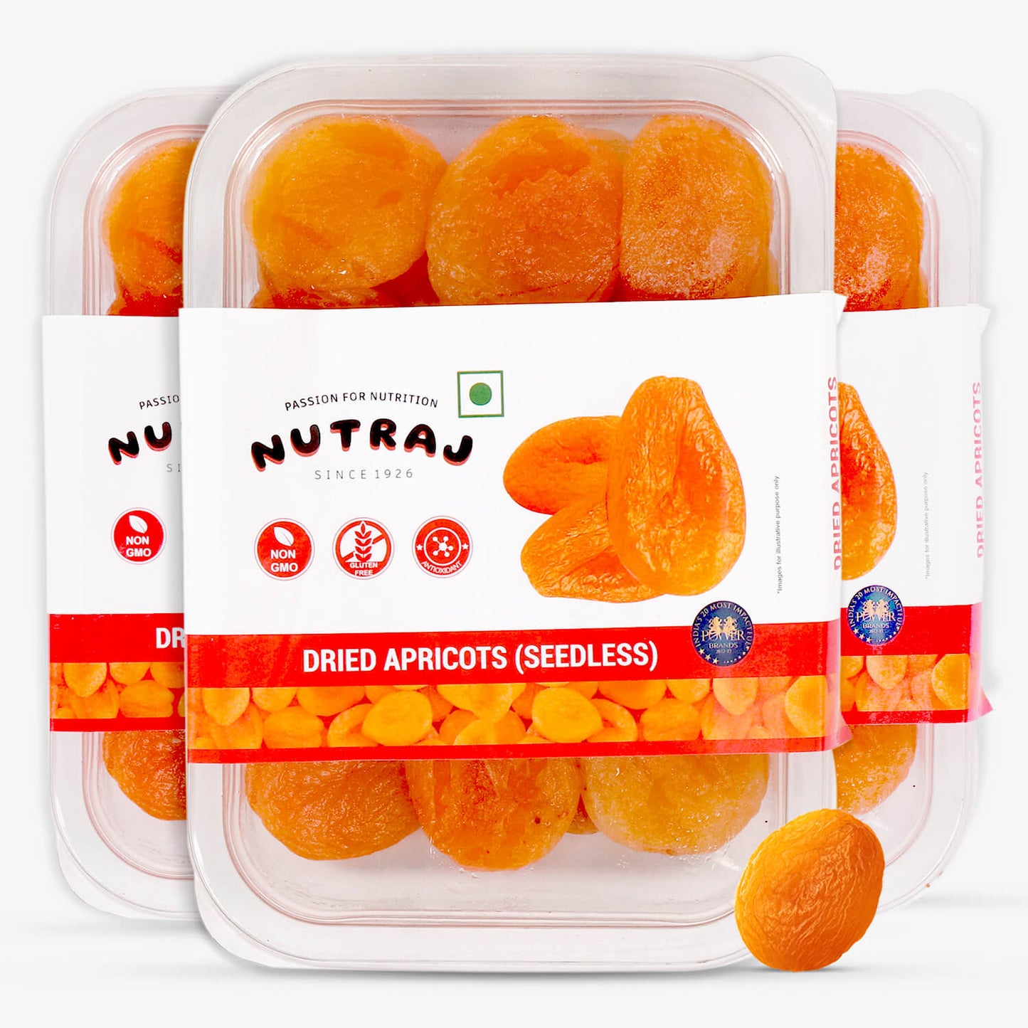 Nutraj Dried Apricot (Seedless) 200gm Tray