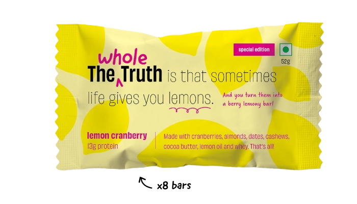 Lemon Cranberry Protein Bars - Box of 8