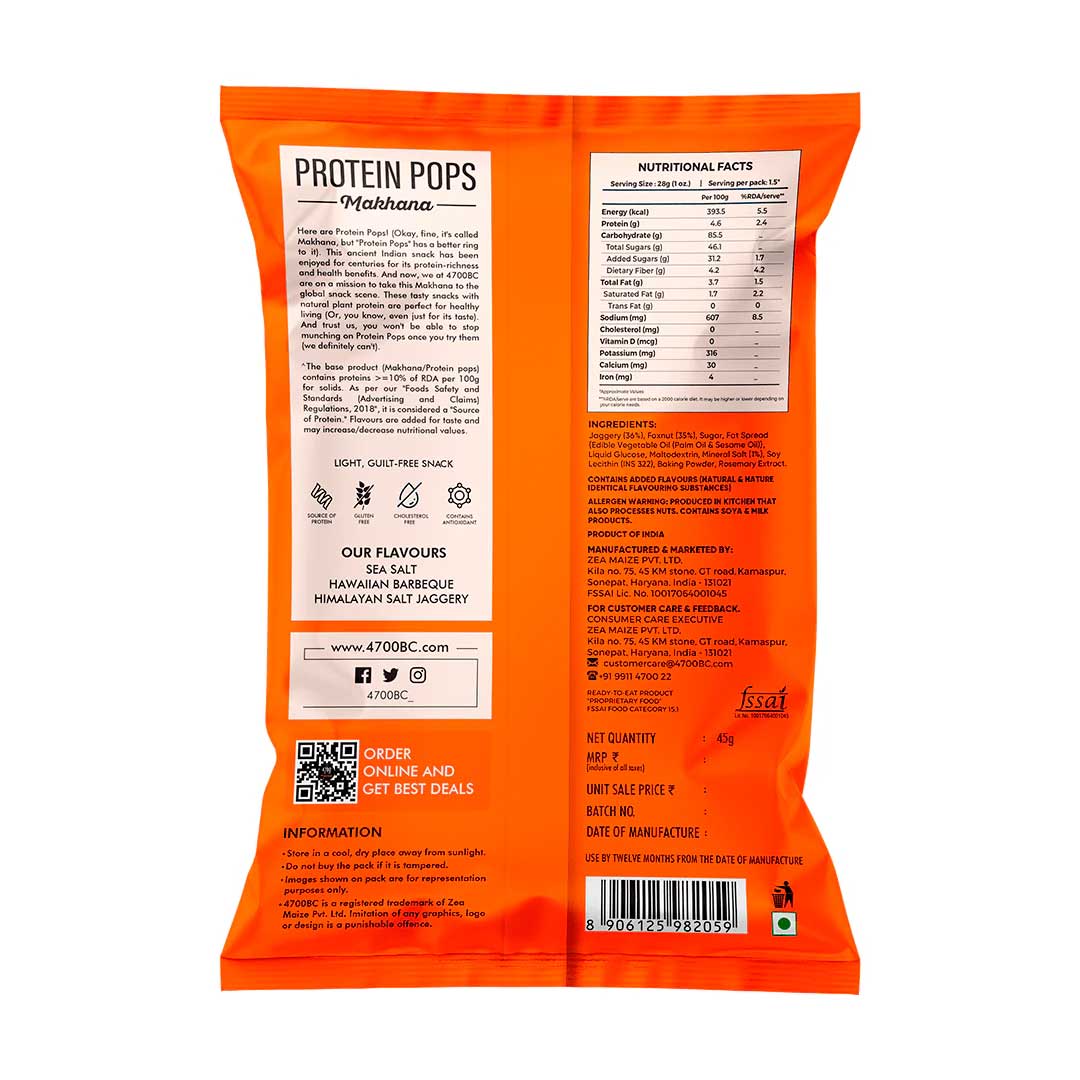 Protein Pops, Himalayan Salt Jaggery Pouch (Pack of 6, 45g)