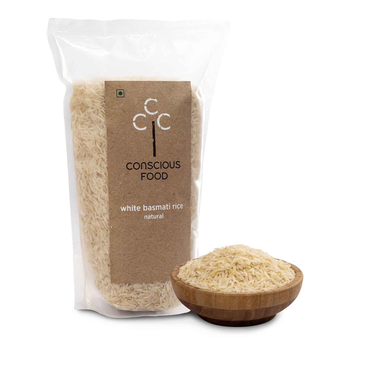 Conscious Food White Basmati Rice - 1 kg - Veeha Foods