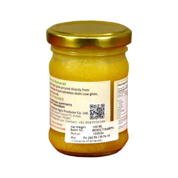 BONPHOOL DESI COW A2 GHEE 100 ML-LAB TESTED-INDICUS COWS -GLASS JAR