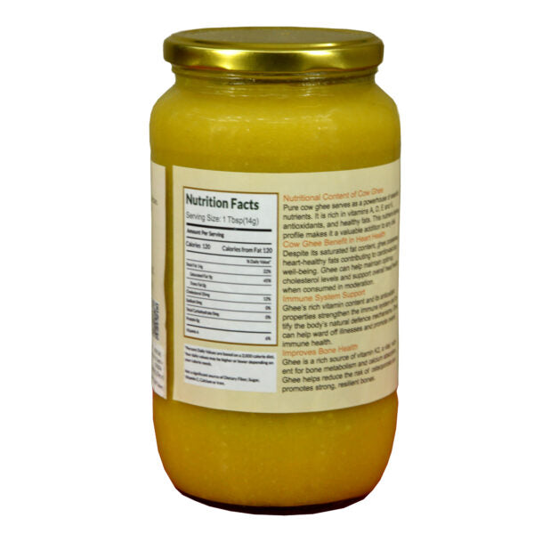 BONPHOOL DESI A2 COW GHEE 1000 ML - LAB TESTED-INDICUS COWS -GLASS JAR