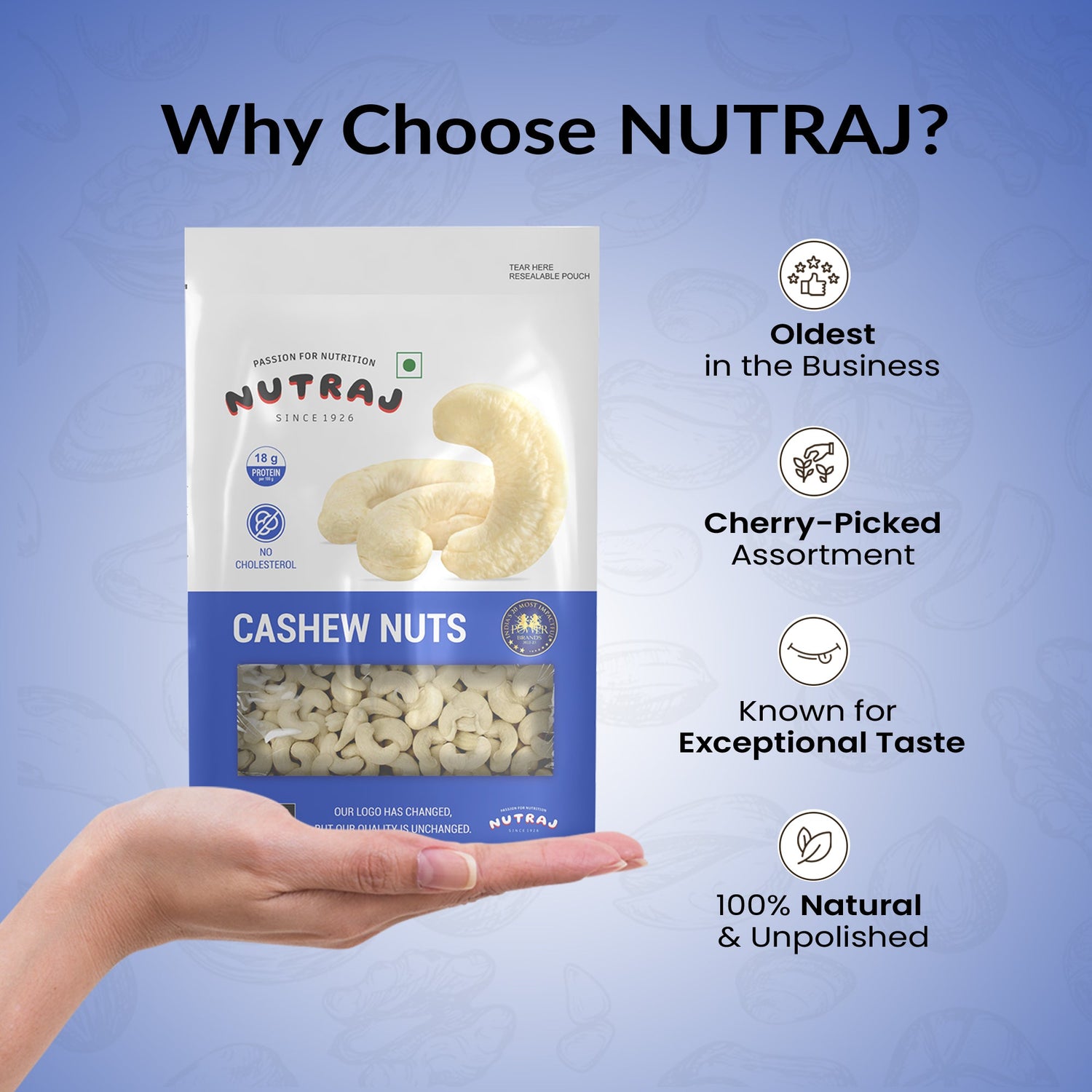 Nutraj Premium Cashew Nuts 250gm (W320)