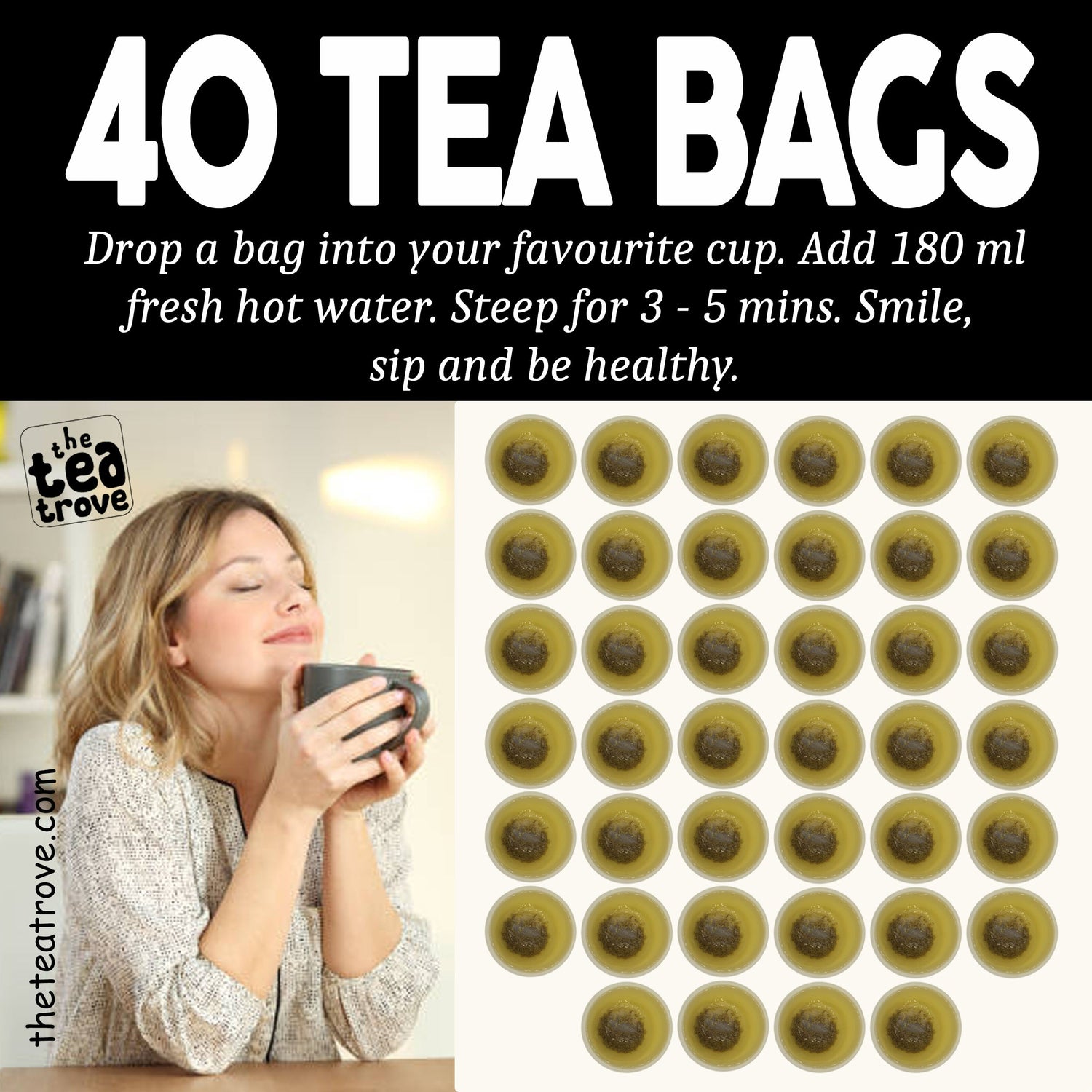 Organic Pure Chamomile Tea Bags - 40 Eco-Friendly Tea Bag