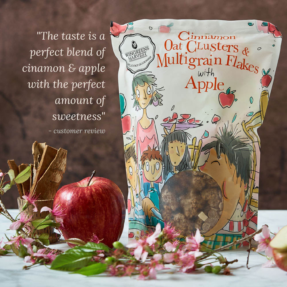 Cinnamon Oat Clusters & Multigrain Flakes with Apple, 350 g