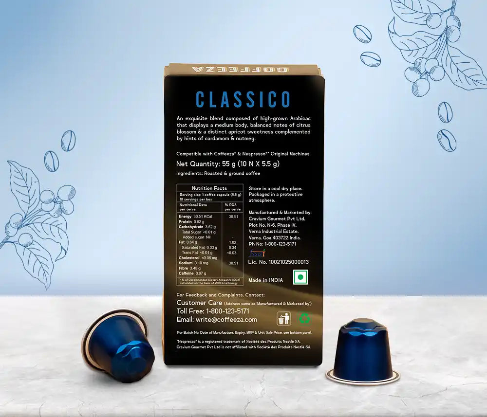 Classico 100% Arabica Aluminium Coffee Capsules