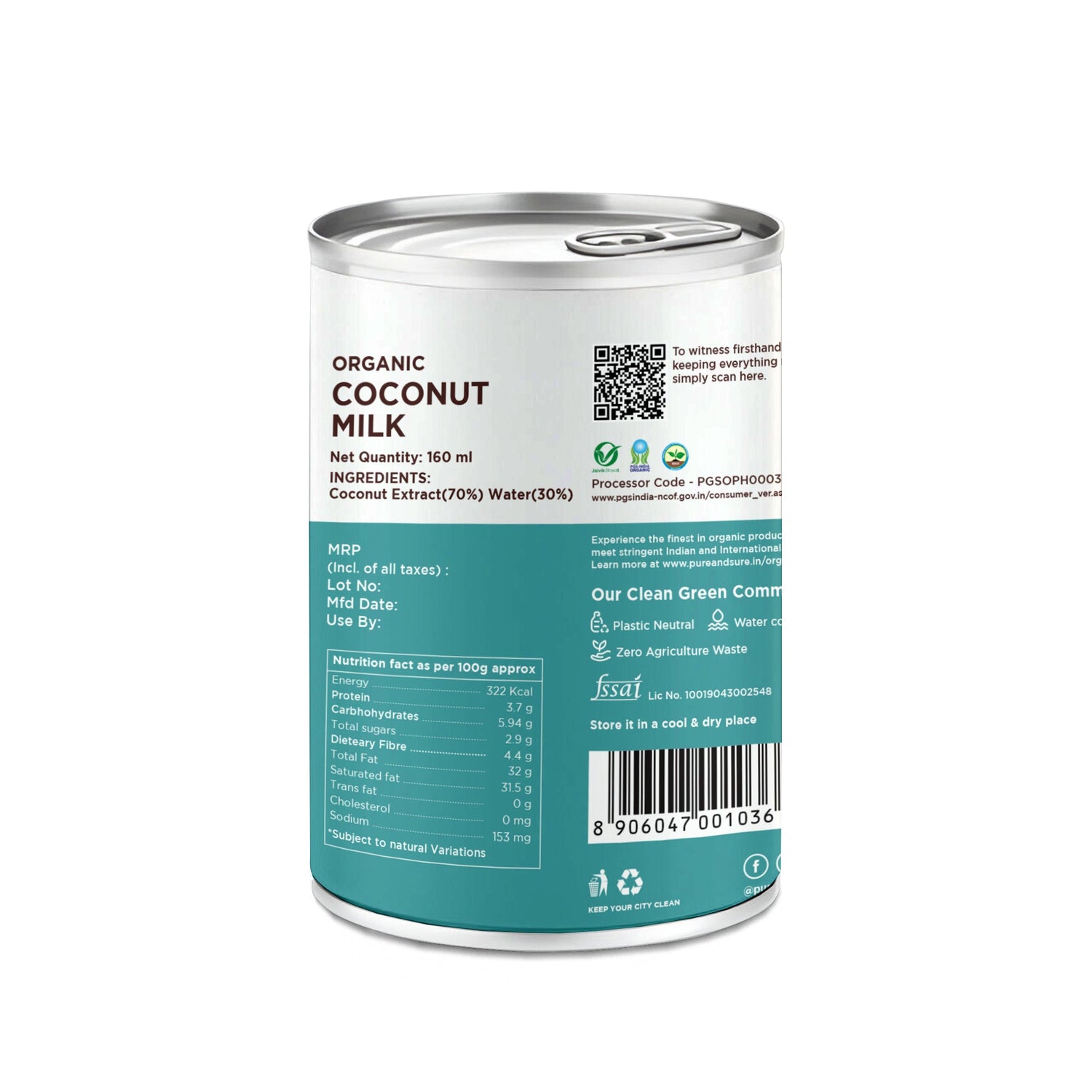 Organic Coconut Milk -160ml