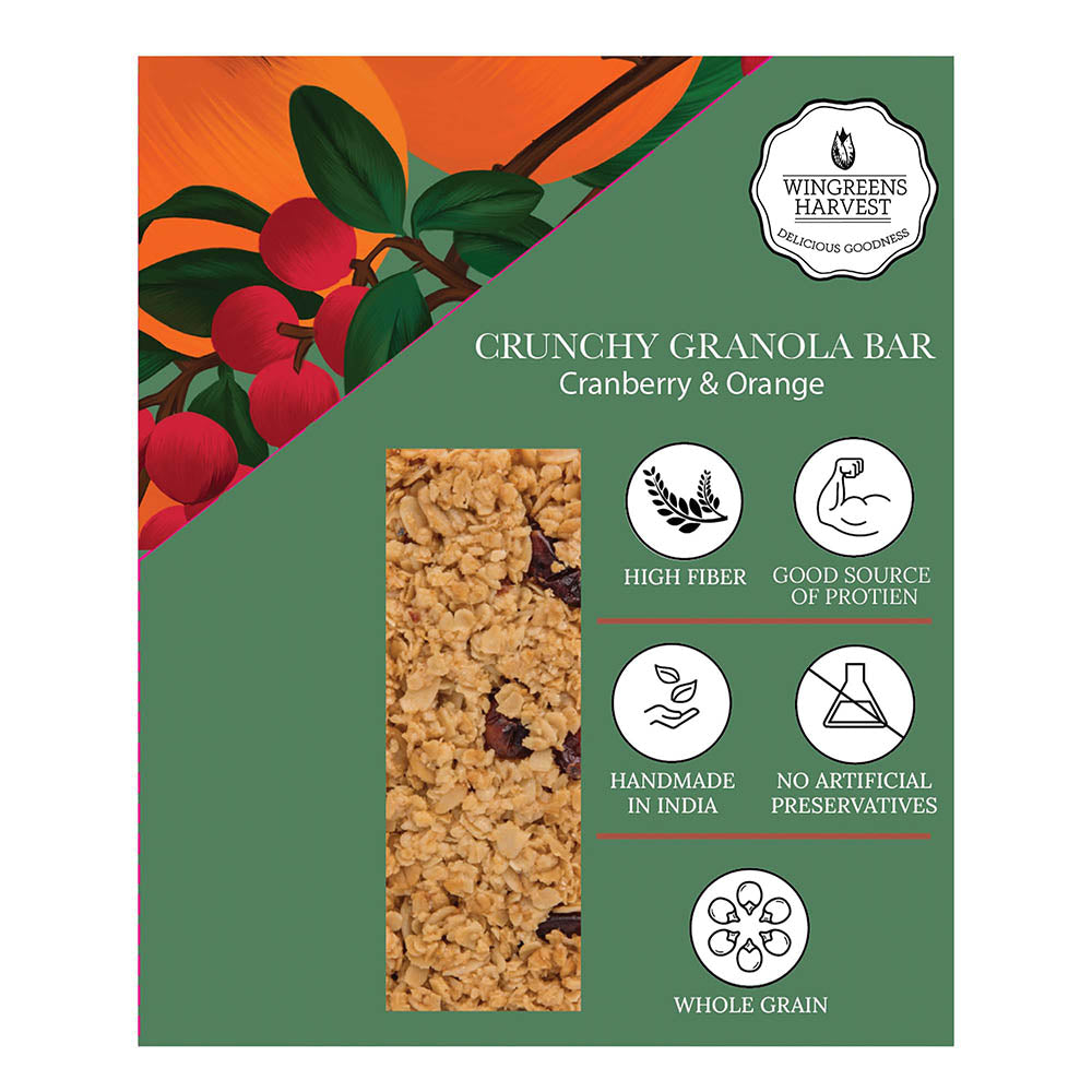 Crunchy Granola Bars - Cranberry & Orange 40g