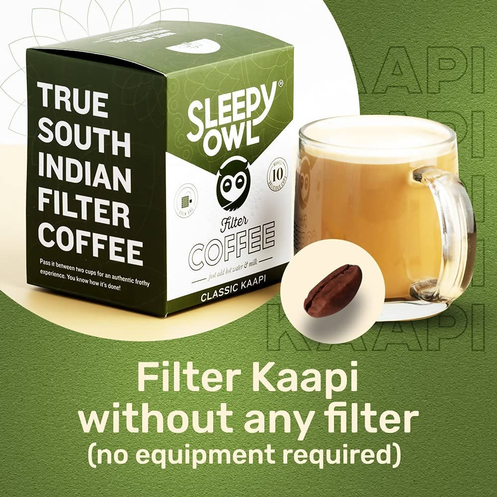 Sleepy Owl Filter Classic Kaapi Coffee - 10 Bags - Veeha Foods