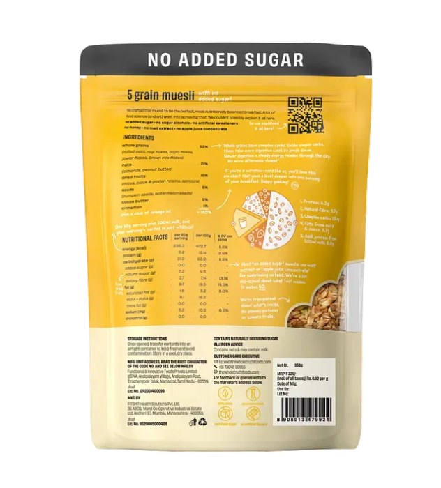 No Added Sugar 5 Grain Muesli - Pack of