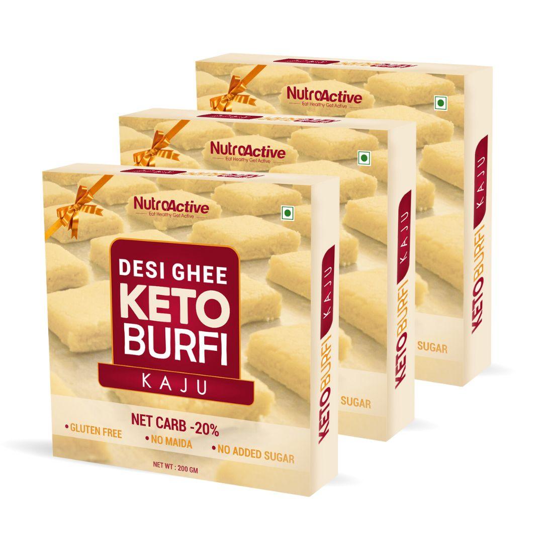 NutroActive Desi Ghee Keto Kaju Barfi - 200g