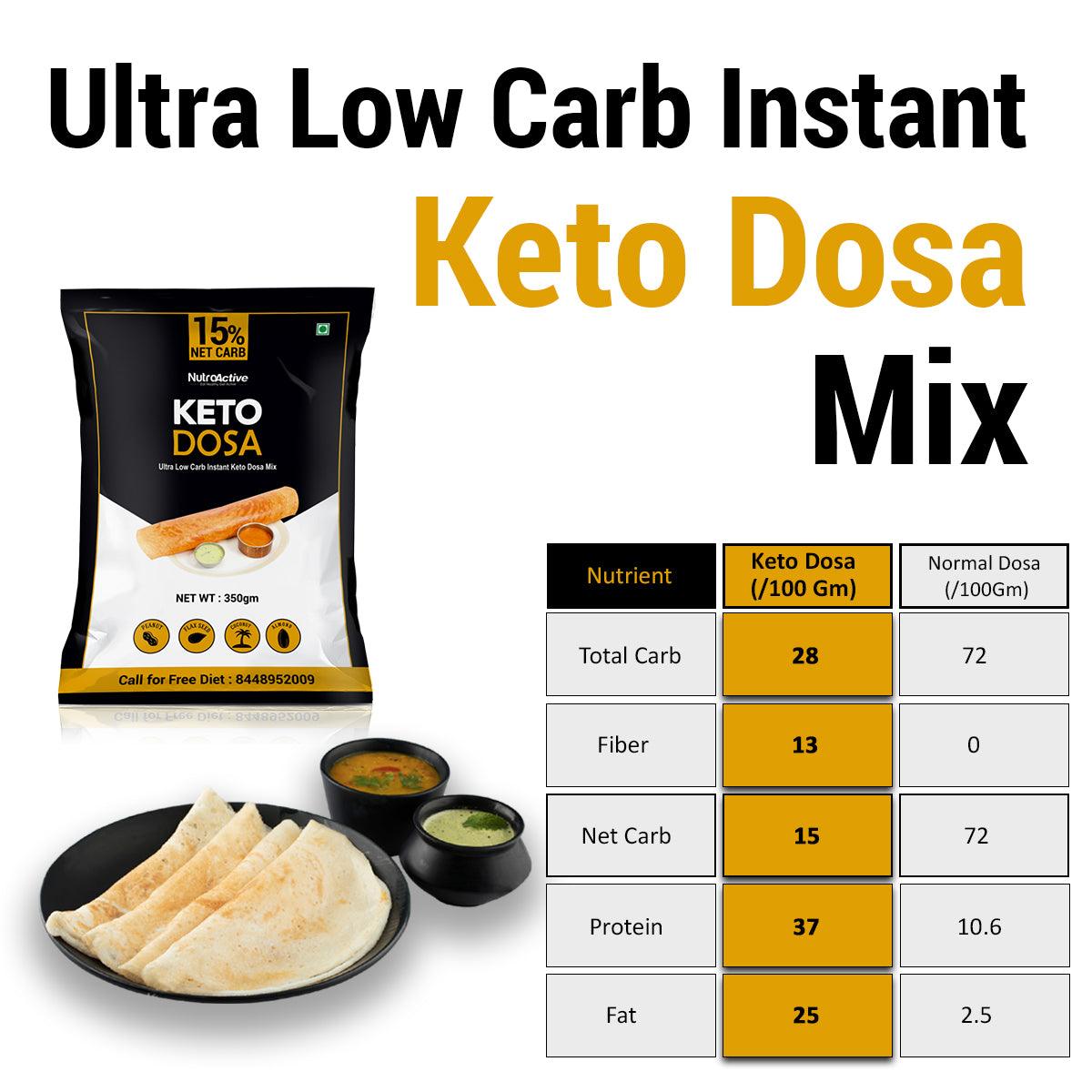 NutroActive Keto Dosa Mix, Low Carb Gluten Free - 350g