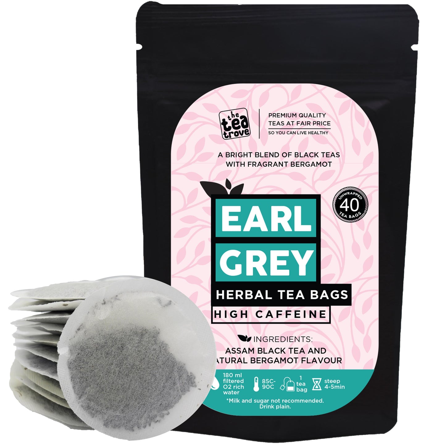 Earl Grey Tea Bags - 40 Eco-Friendly Tea Bags