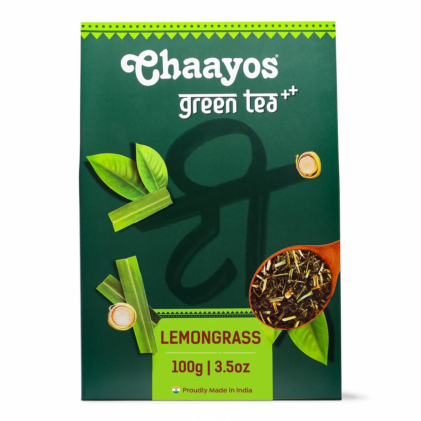 Chaayos Lemongrass Green Tea - Whole Leaf Loose Tea | Immunity Boosting - 100g [50 Cups]