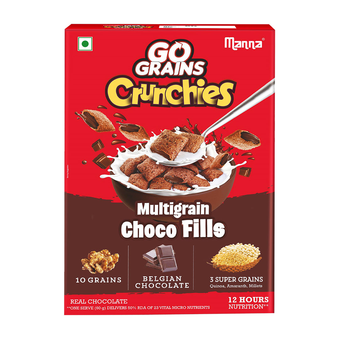 Kids Multigrain Manna Foods Multigrain Choco Fills Breakfast Cereal for Kids - 450 gms ...