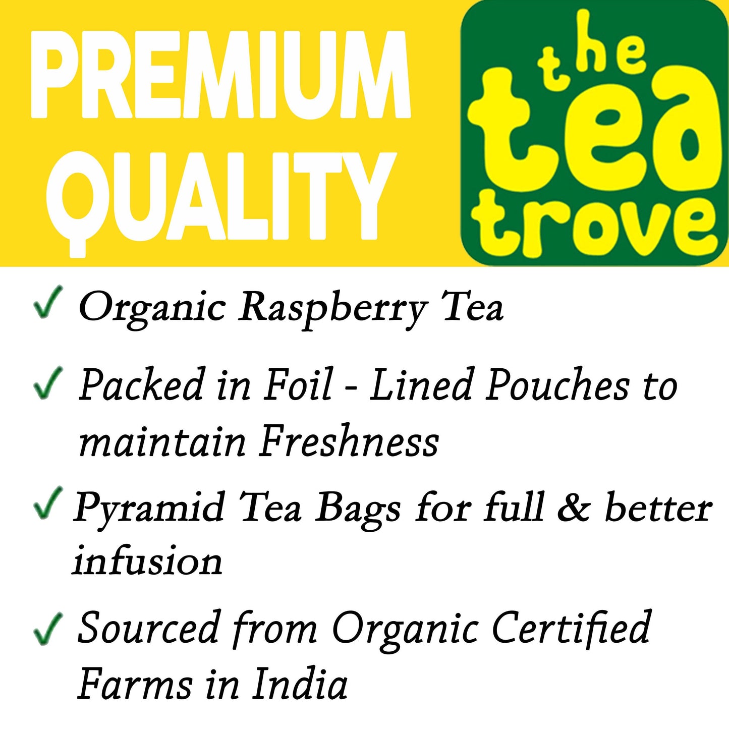 FVTB Organic Red Raspberry Leaf Tea Bags - 40 Pyramid Raspberry leaf tea Bag in Resealable pouch - Caffeine Free Red Raspberry Tea for pregnancy and to Supports the Female System