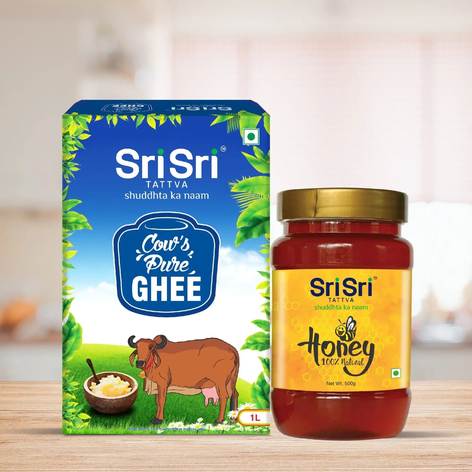 Sri Sri Tattva Ghee & Honey Combo - Veeha Foods