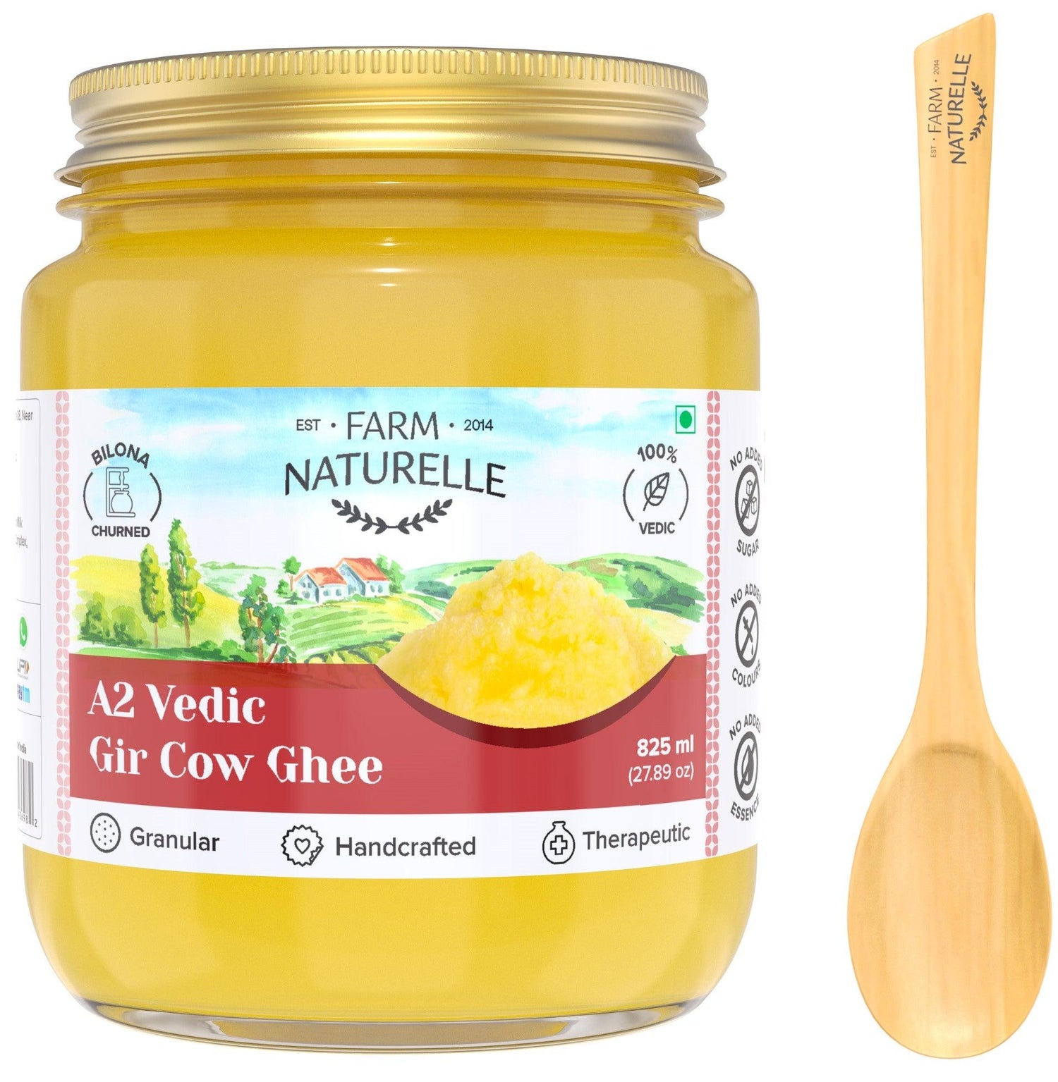 Organic A2 Desi Cow Ghee | Vedic Bilona Method-Curd Churned-Golden | A2 Gir Cow Ghee