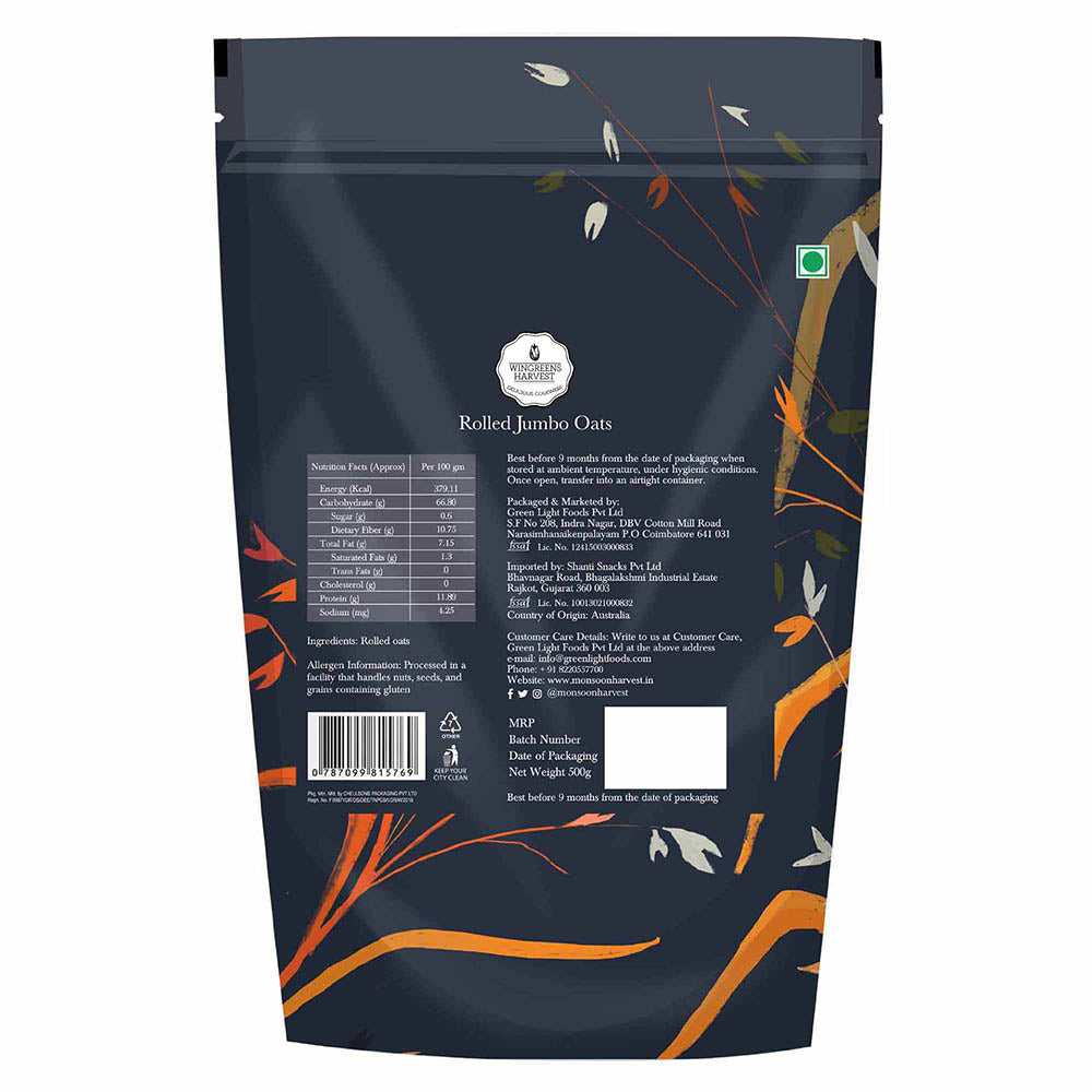 Gluten Free Rolled Oats, 500 g