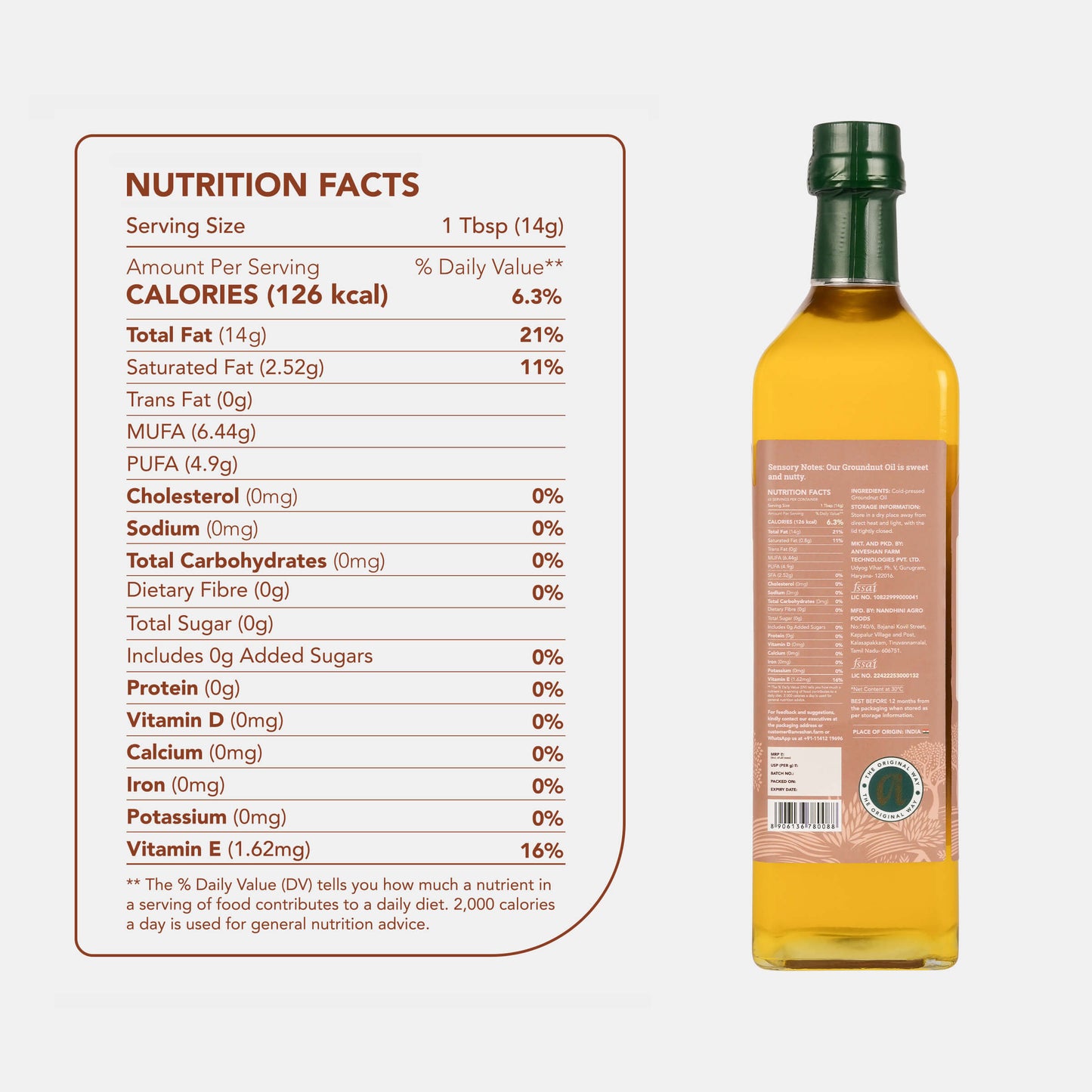 Wood-Pressed Groundnut Oil