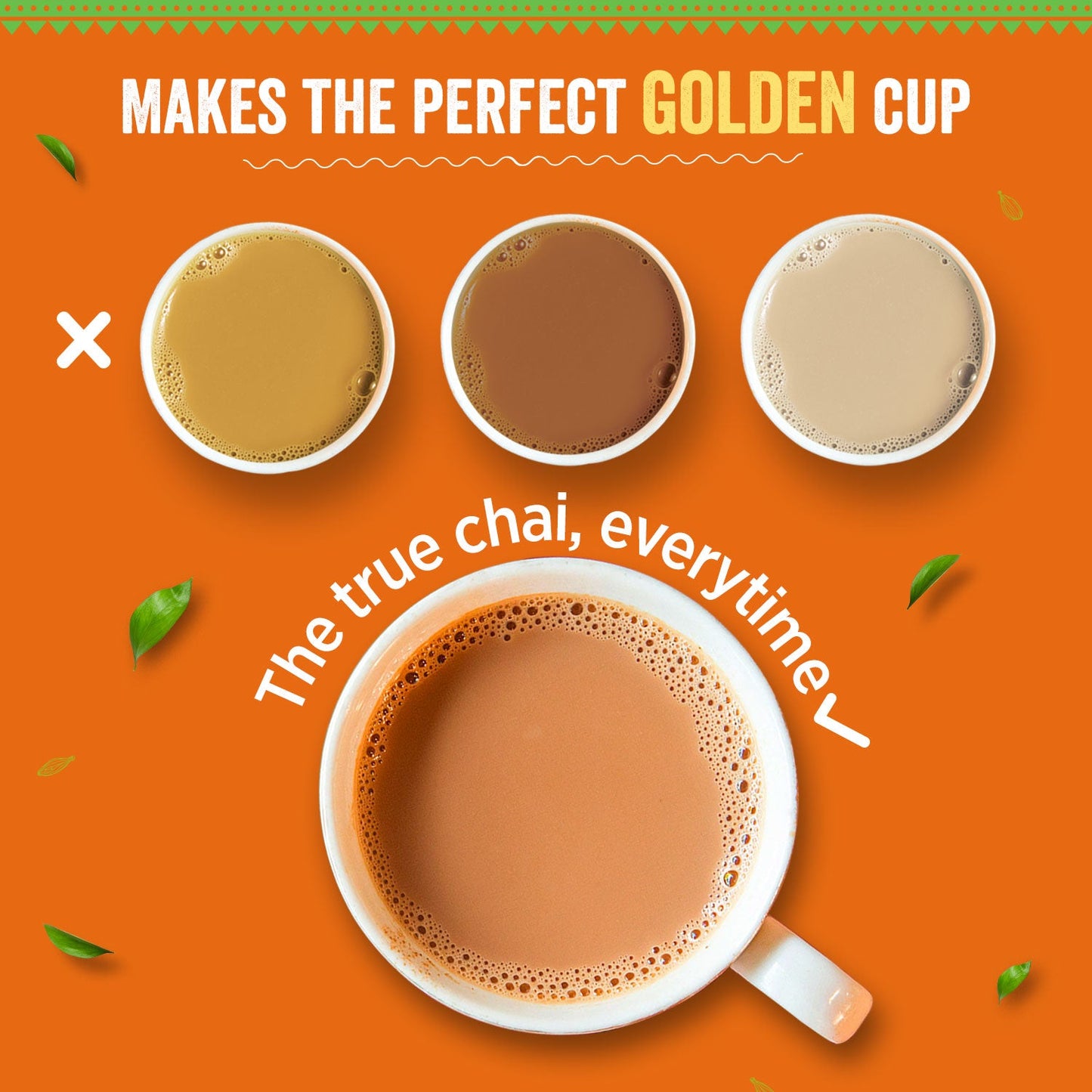 Chaayos Instant Tea Premix - Cardamom Flavour - Low Sugar (36 Sachets) | Instant Tea | Tea Premix | Cardamom Tea