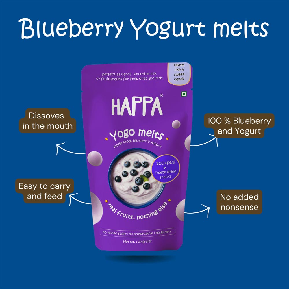 Happa Blueberry yogurt Melts | tastes like a candy