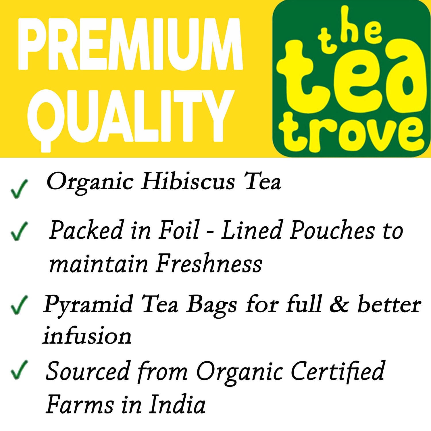 Organic Hibiscus Tea Bags - 40 Eco-Friendly Tea Bag in Reuseable Pouch