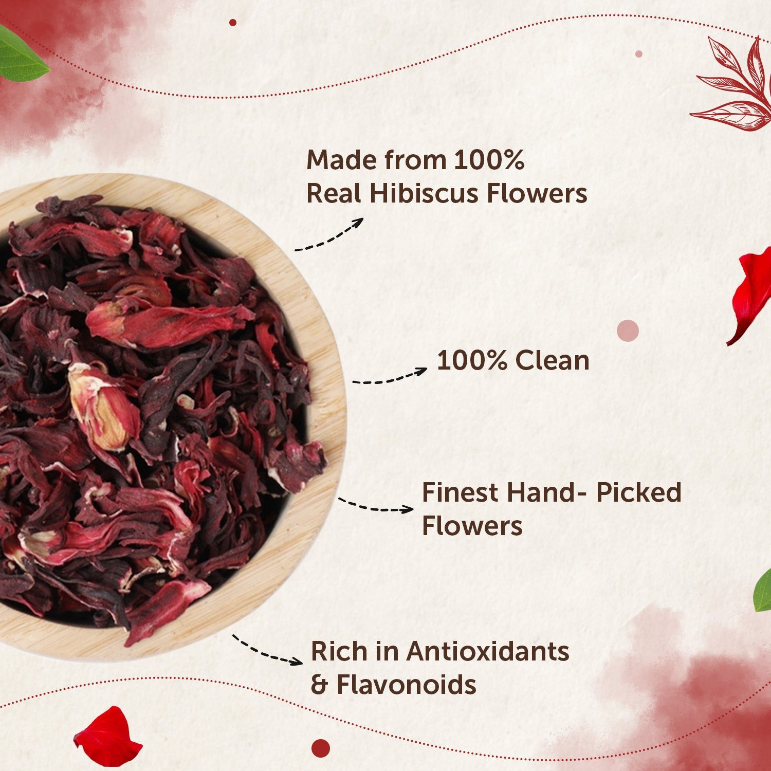 Hibiscus Flower Tea for Hair, Skin & Manage Weight - 50gm