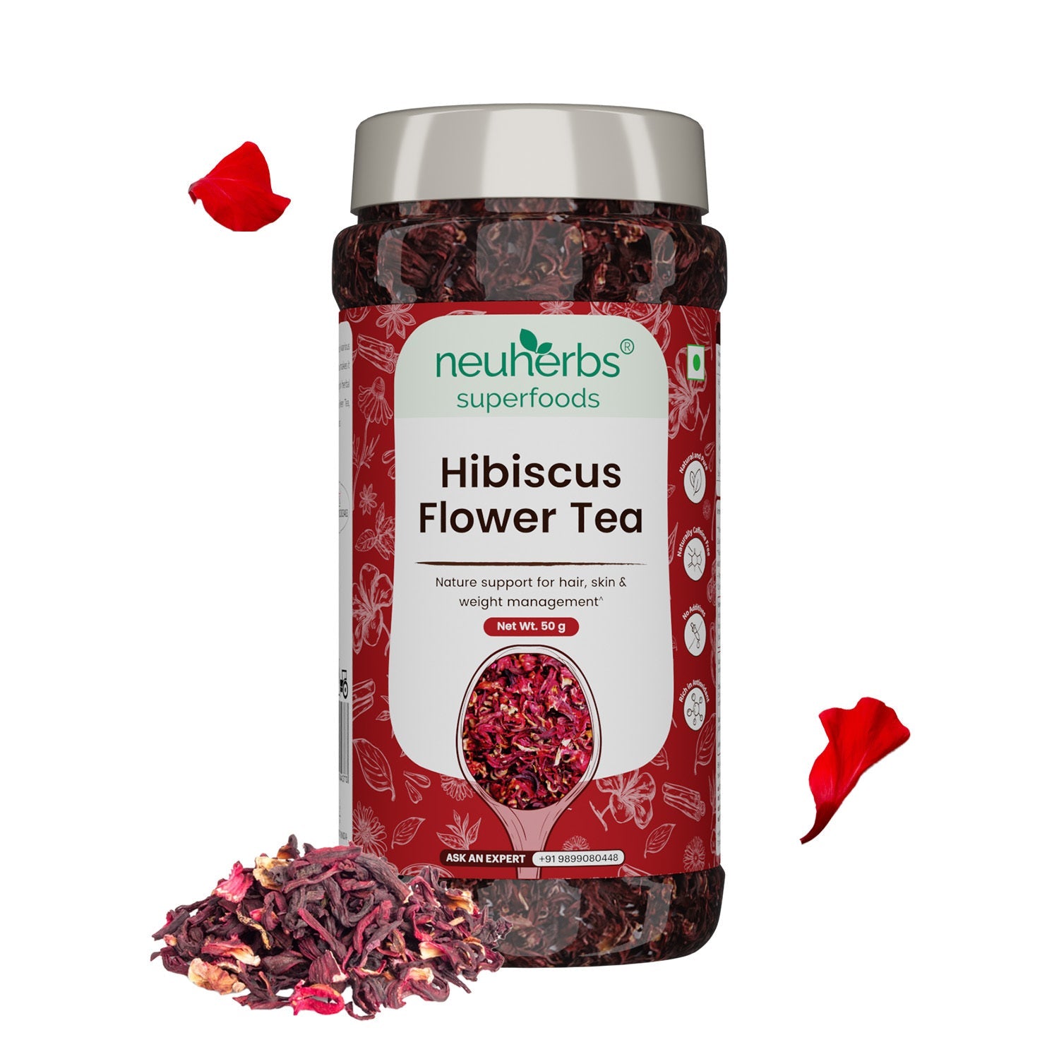 Hibiscus Flower Tea for Hair, Skin & Manage Weight - 50gm