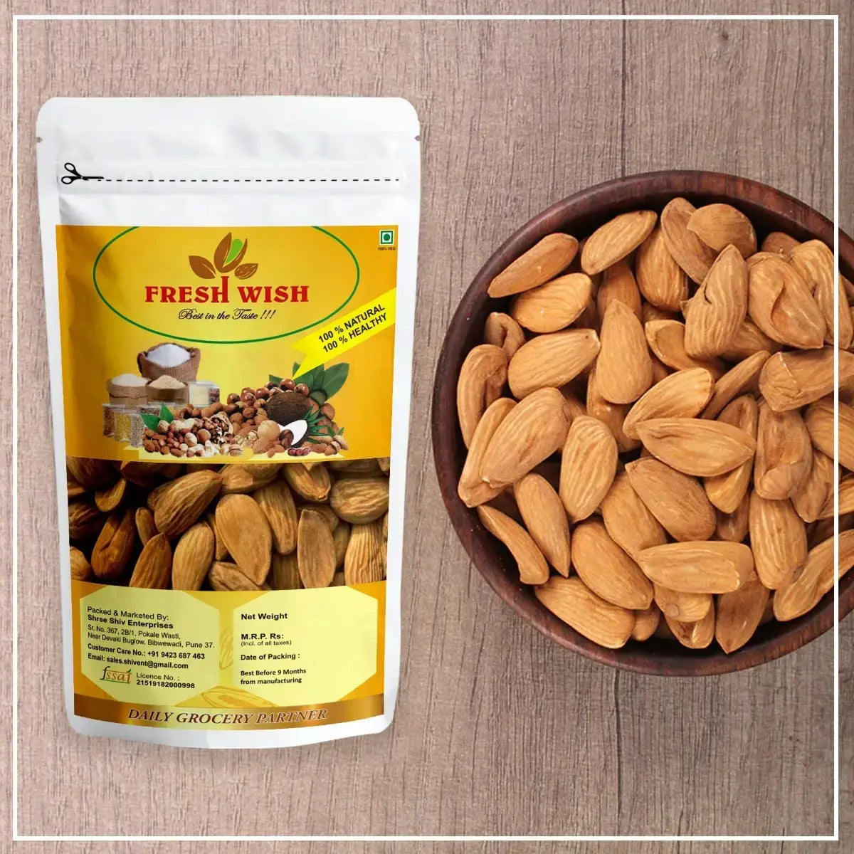 Fresh Wish Dryfruits Mamra Almond (Mamra Badaam)