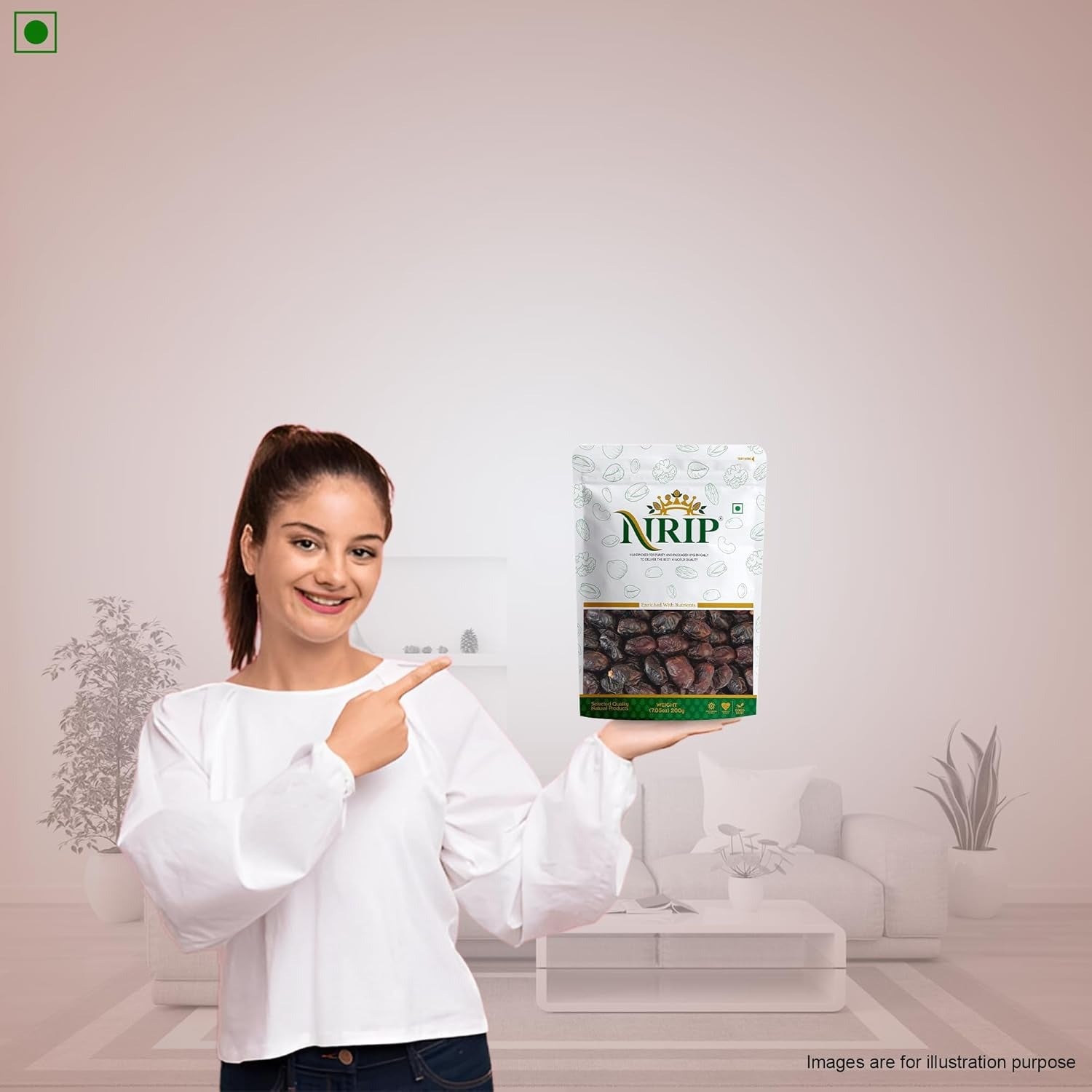 Nrip Dried Premium International Omani Dates - 200 gms - Veeha Foods
