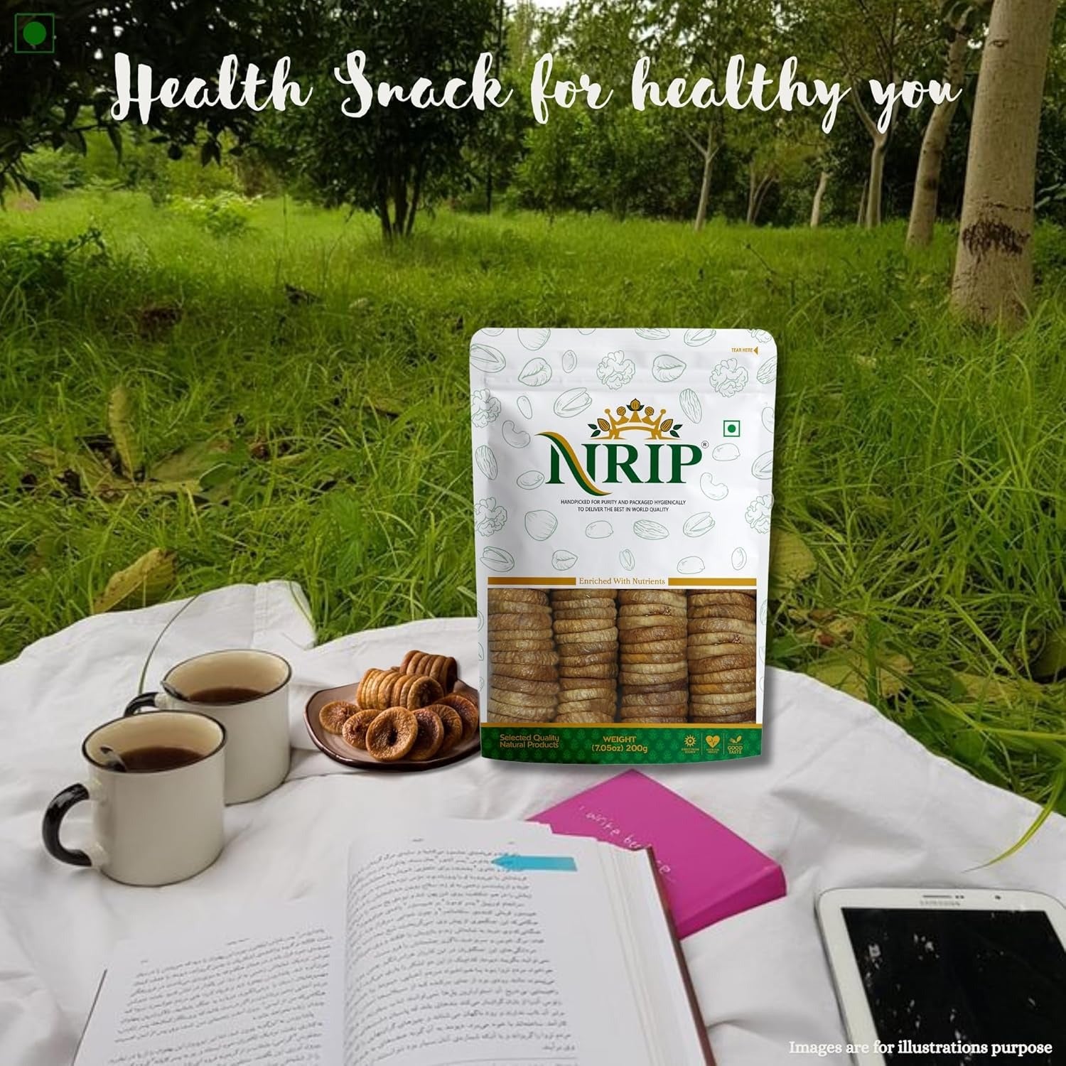 Nrip Premium Dried Afghani Anjeer - 200 gms - Veeha Foods