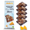 Chokola 55% Dark Chocolate Almond & Orange Peel Minis – Rich Cocoa with Crunchy Almond & Orange - 100g