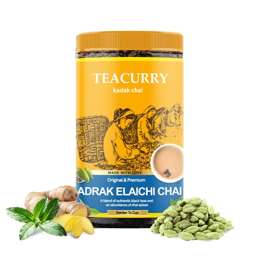 Adrak Elaichi Chai - 100% Natural Ginger Cardamom Chai Tea for Energy  | With Real Adrak, Elachi