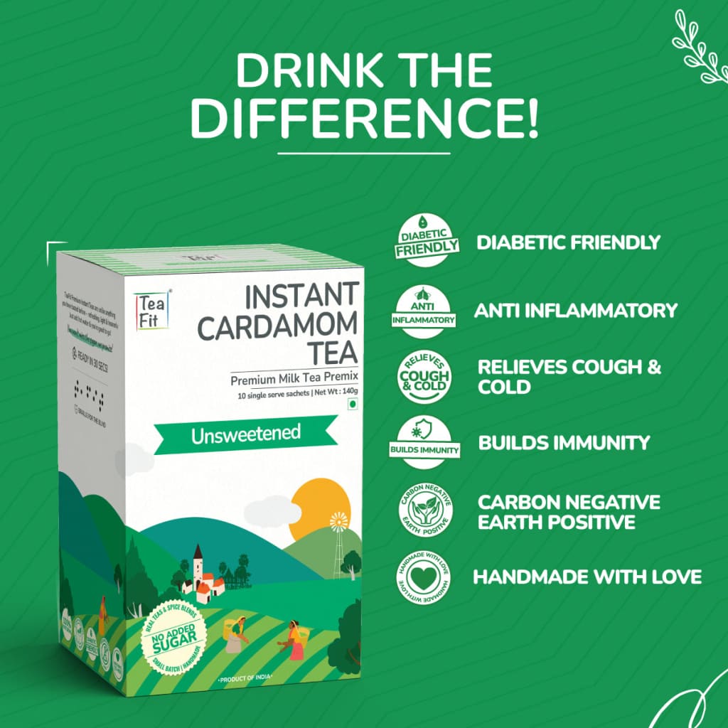 Instant Cardamom Tea Premix - Unsweetened