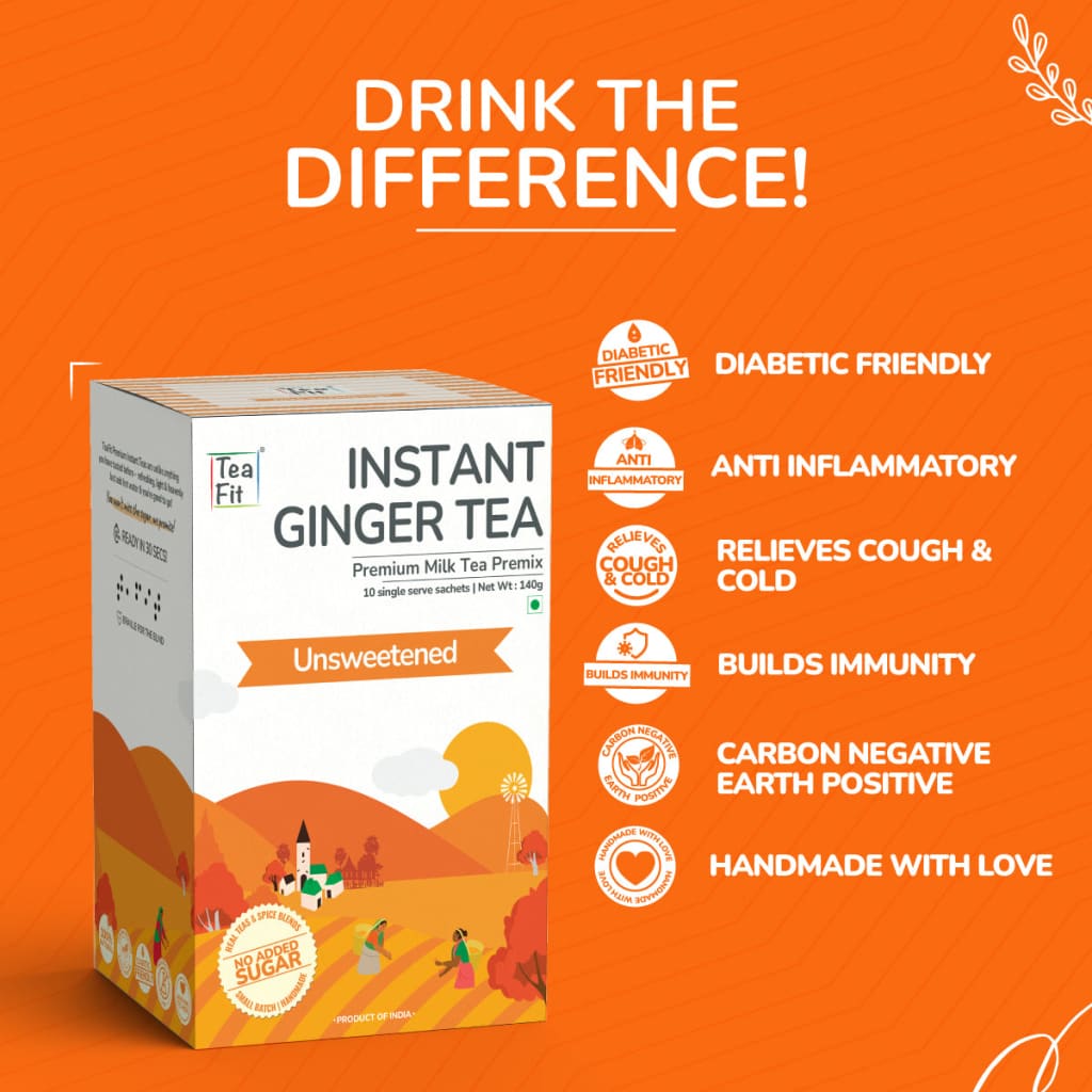 Instant Ginger Tea Premix - Unsweetened