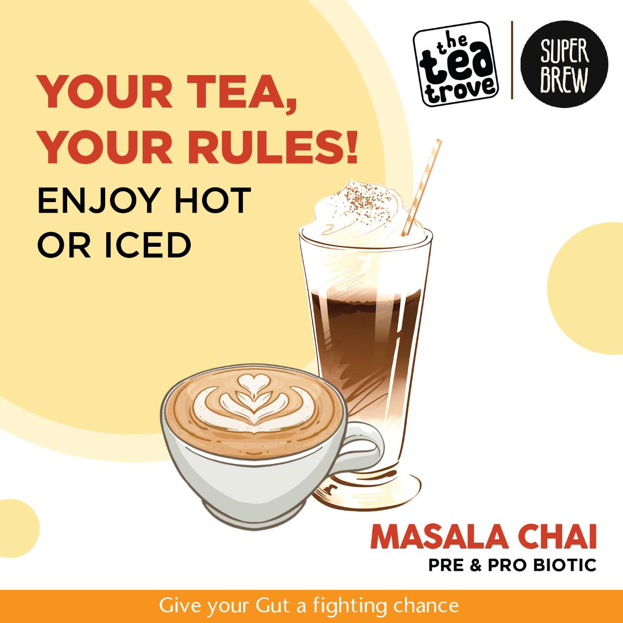 Super Brew Probiotic Masala Chai Instant Tea Powder (60 Gms, 40 Cups)