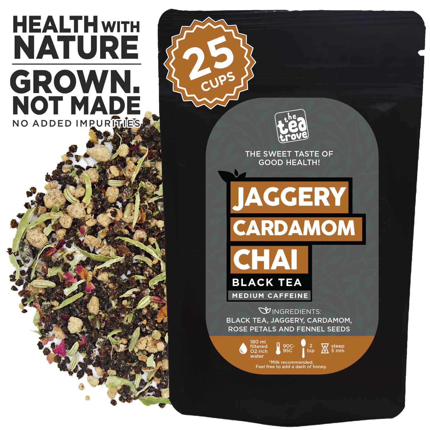 Jaggery Cardamom Masala Tea (100 g, 25 Cups)