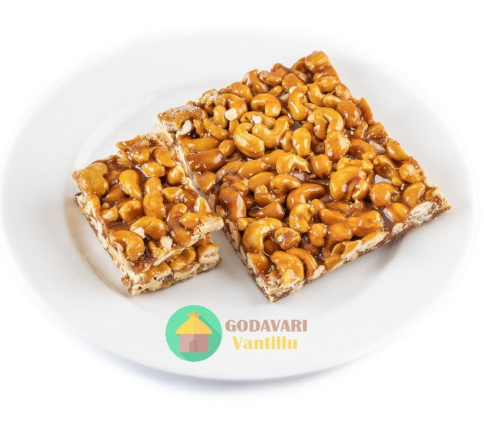 Godavari Vantillu Kaju Chikki / Cashew Chikki / Bellam Jeedipappu Achu