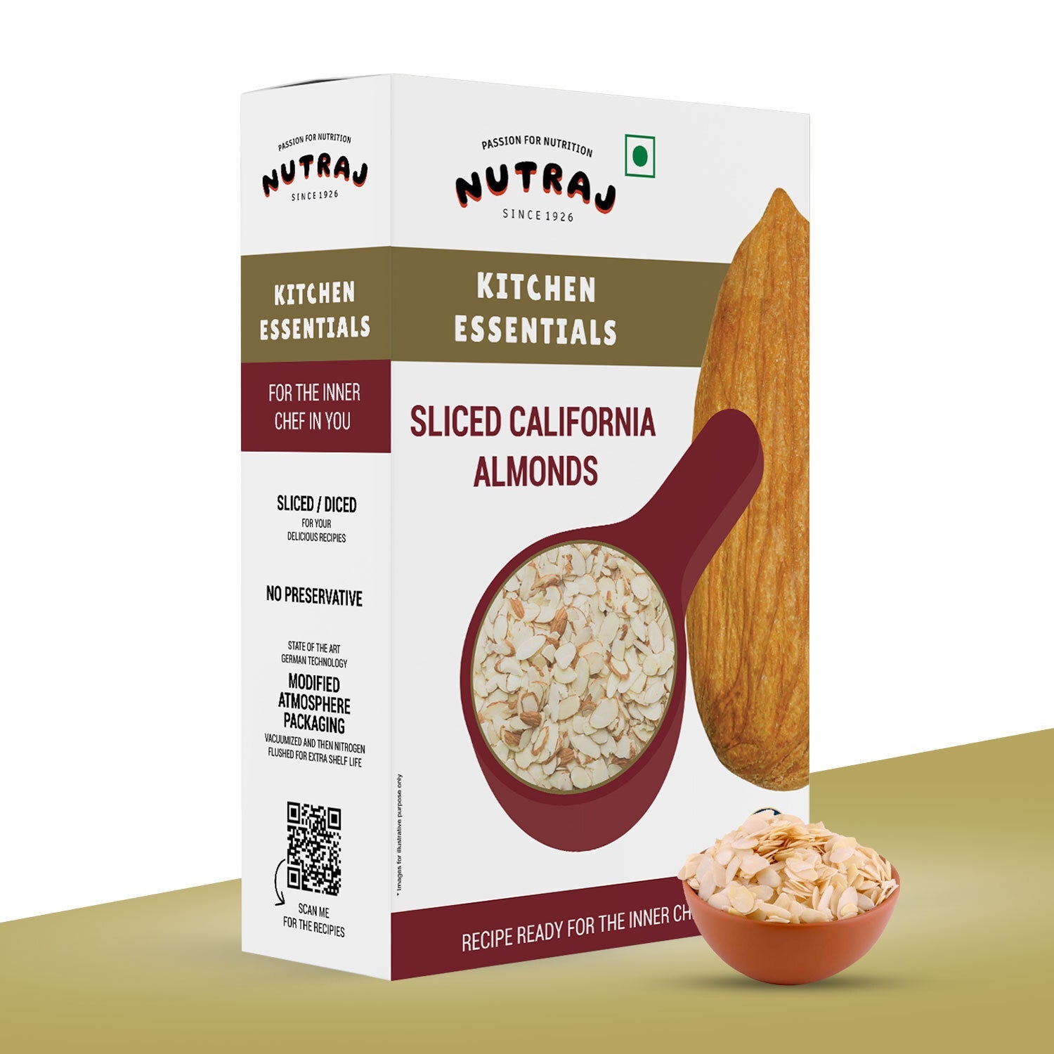 Nutraj Kitchen Essential Sliced California Almonds 200gm