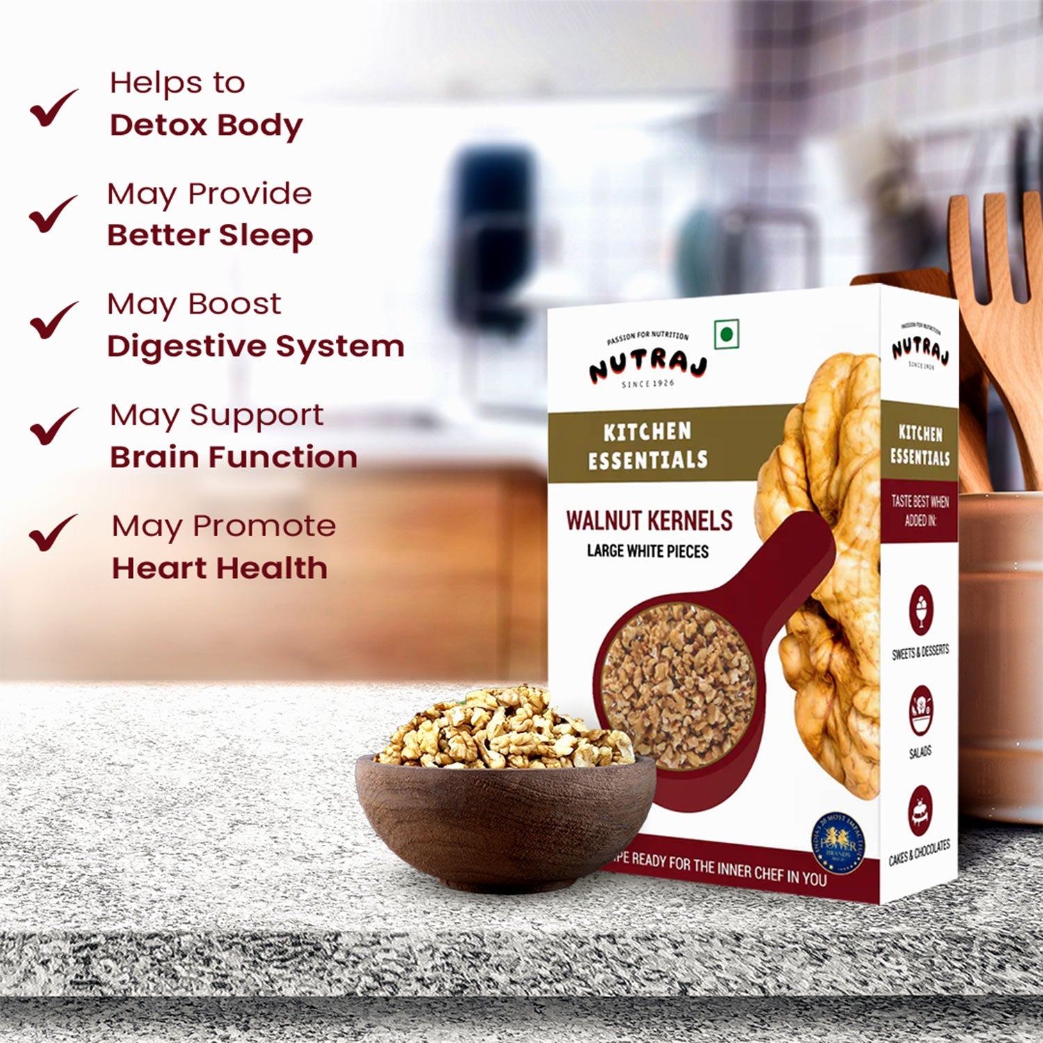 Nutraj Kitchen Essentials Broken Walnut Kernels 200gm