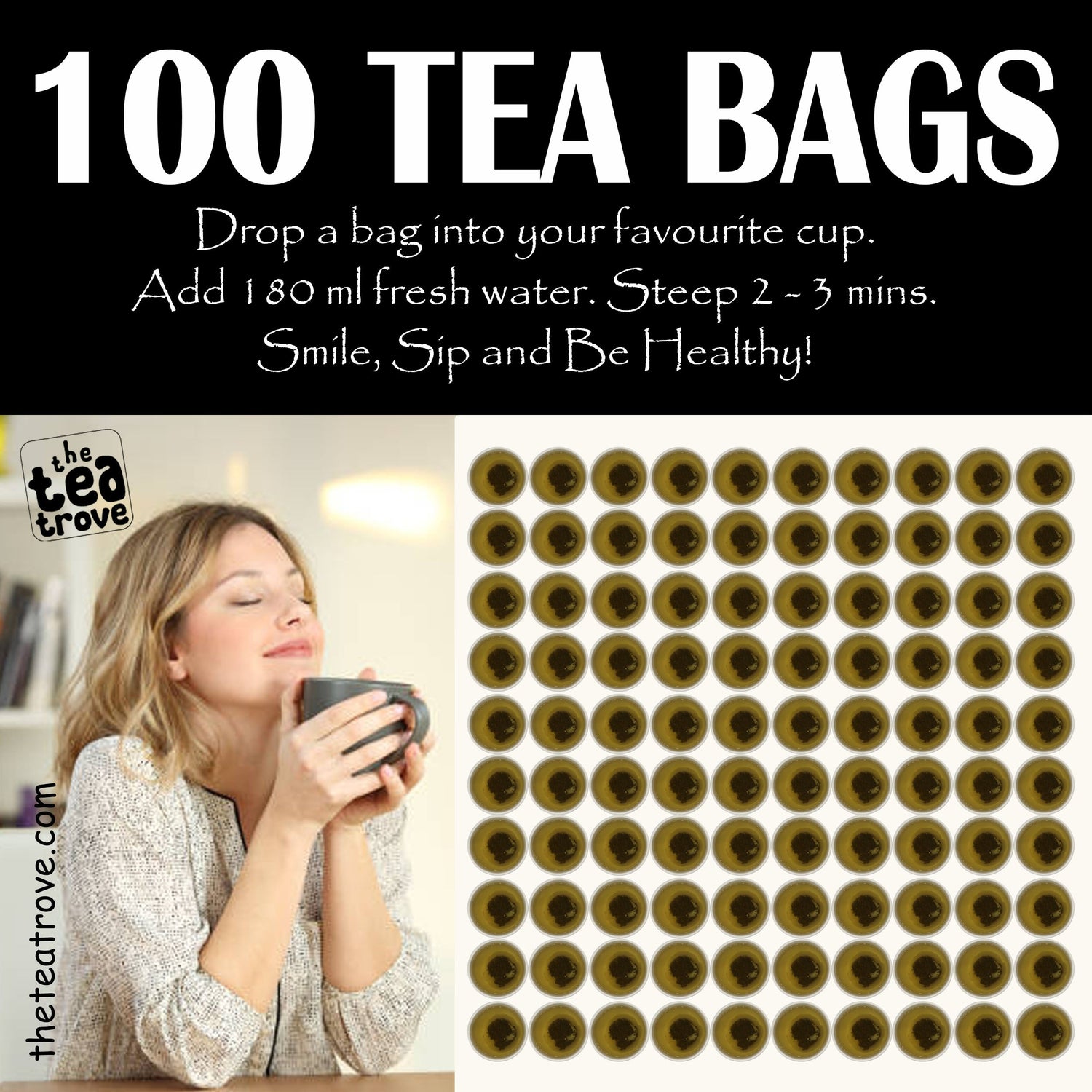 Honey Lemon Green Tea Bags 100 Pcs|Eco-Friendly All Natural Honey Lemon Tea Bags 100 Pcs In Resealable Pouch|All In One Green Tea Lemon&Honey Tea Bags 100 Pieces,0.14 Kg