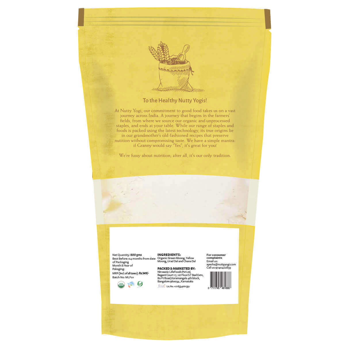 Nutty Yogi Organic Mixed Lentil Flour