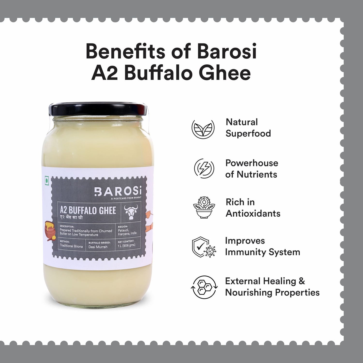 A2 Buffalo Ghee 1 Ltr