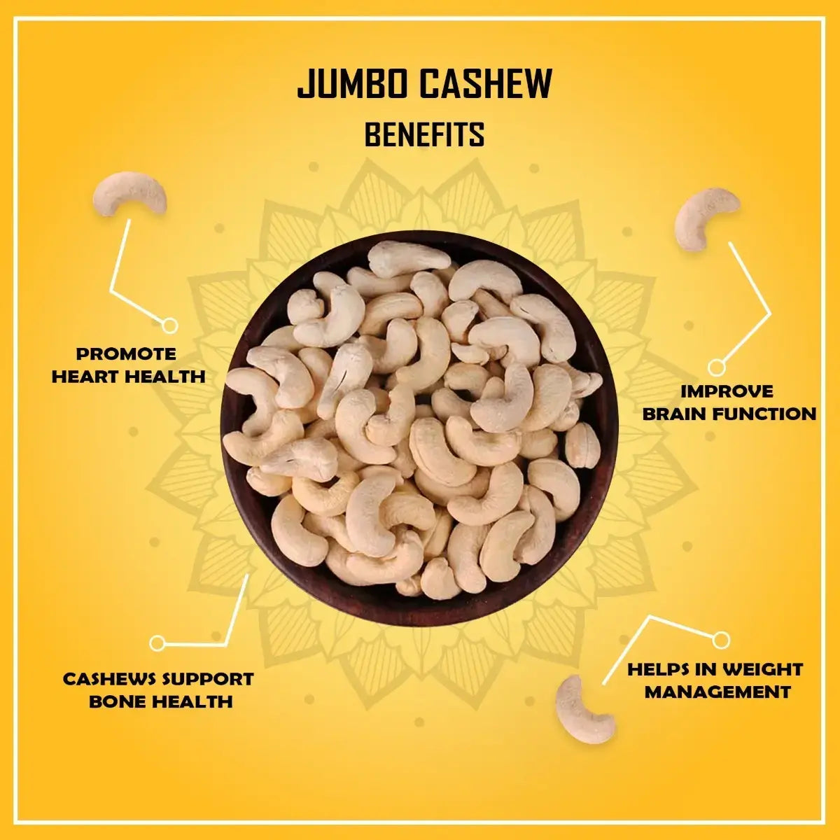 Fresh Wish Dryfruits Natural Jumbo Cashewnuts (Kaju)