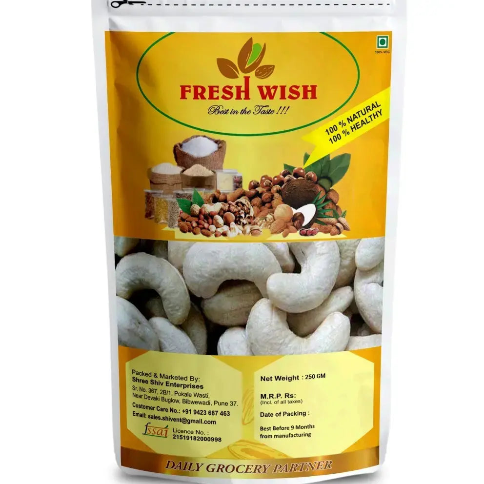 Fresh Wish Dryfruits Natural Jumbo Cashewnuts (Kaju)